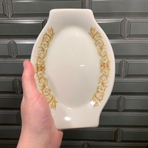 Jackson China Falls Creek PA designed by Paul McCoff Chop Platter Gold Trim